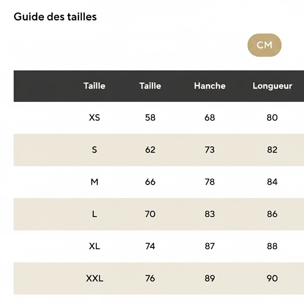 Guide des tailles — Snoufy Image